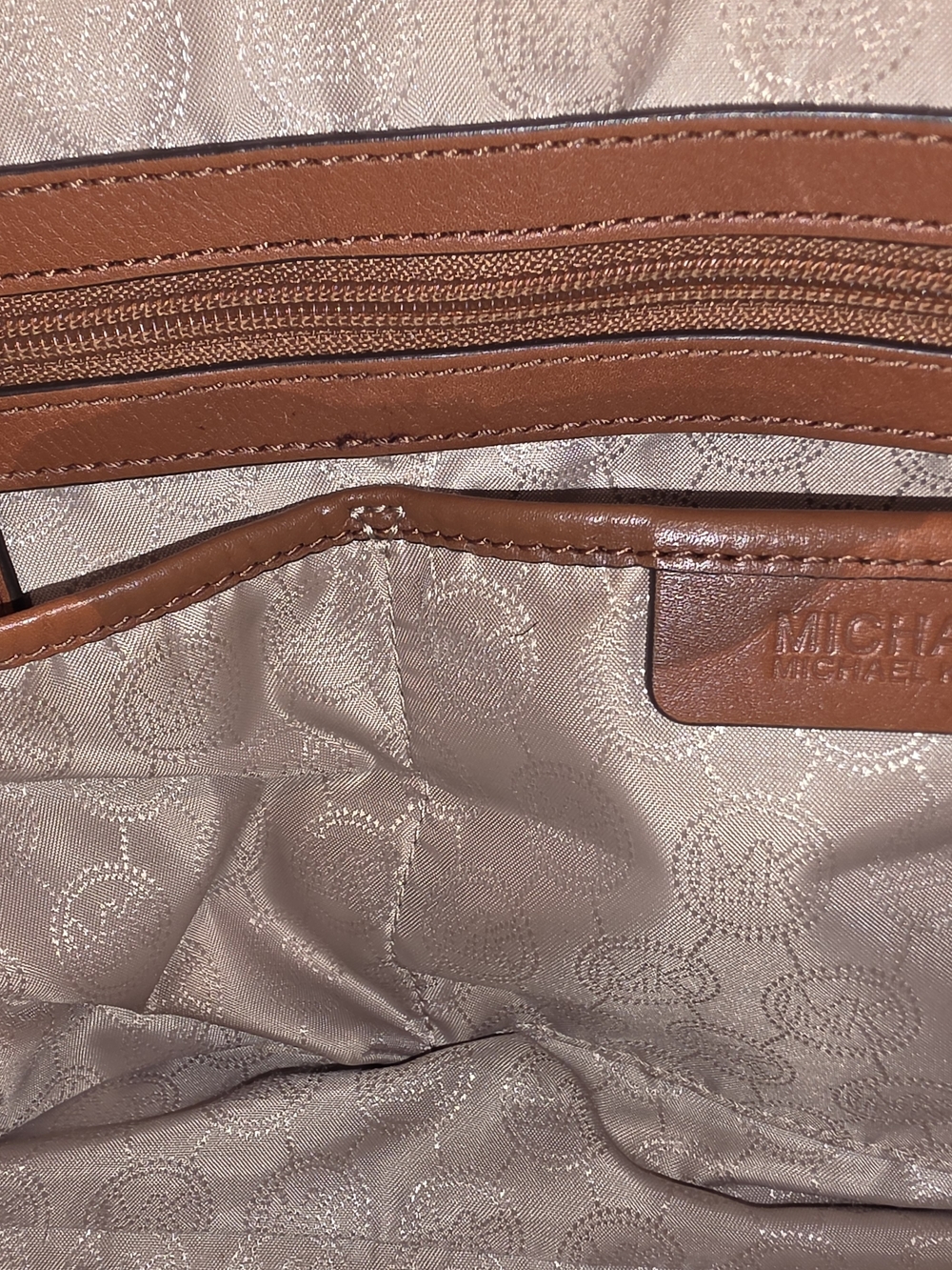 Michael Kors Brown Signature MK Dome Satchel - Picture 8 of 8